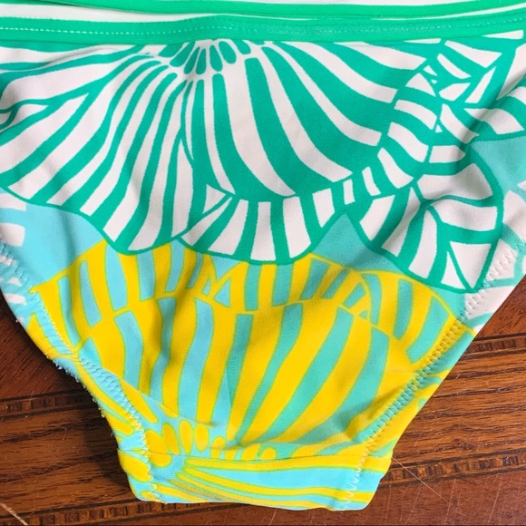 Rip Curl Striped Leaf Print Fold Down Bikini Bottoms - Picture 5 of 11